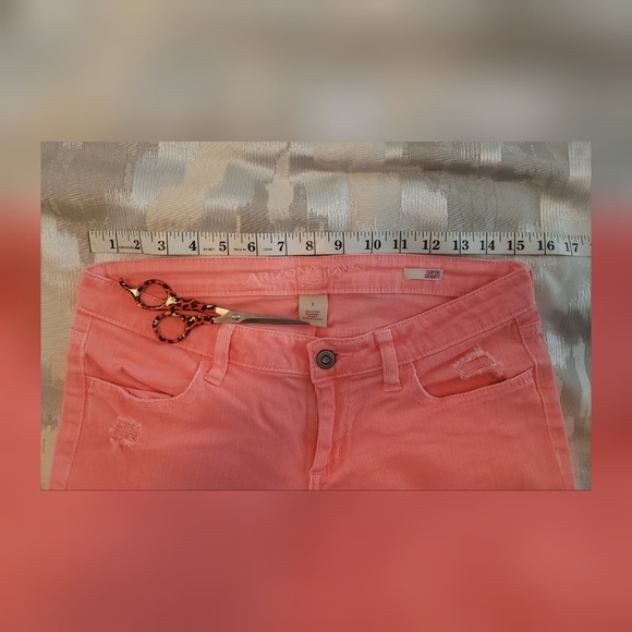 Hot Pink/Coral Skinny Jeans - Picture 3 of 5